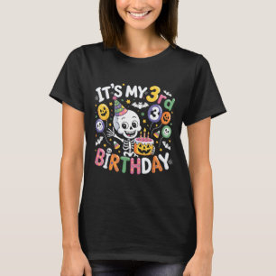 3. Geburtstag Skelett Halloween Kleinkind Junge Mä T-Shirt