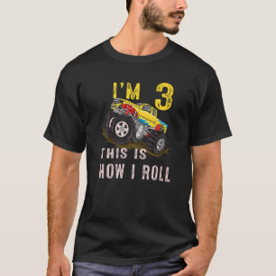 3. Geburtstag So Roll ich Monster Truck 3 Y T-Shirt