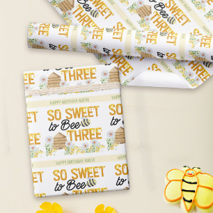 3. Geburtstag So süß, drei zu sein Bienenstock Geschenkpapier