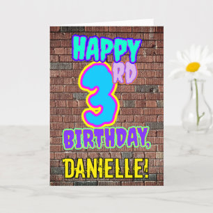 3. Geburtstag - Spaß, urbanes Graffiti Inspirierte Karte