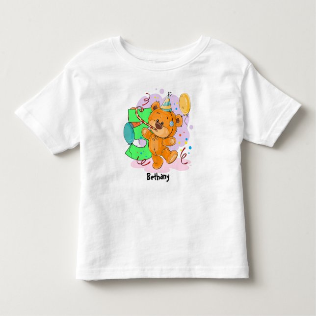 3. Geburtstag Teddy Bear Kleinkind T-shirt (Vorderseite)