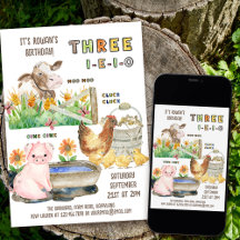 3. Geburtstag Three I-E-I-O Jungen Bauernhof-Tier-