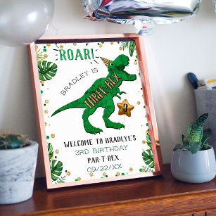 3. Geburtstag von Dinosaurier Poster
