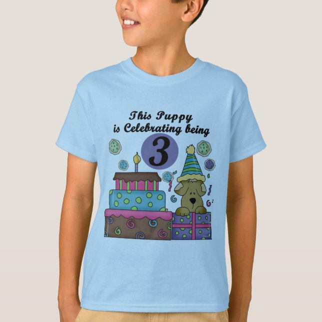 3. Geburtstag Welpe T - Shirt und Geschenke (Vorderseite)
