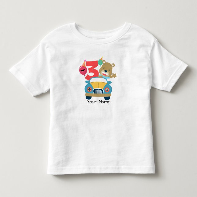 3. Geburtstags-Bär Kleinkind T-shirt (Vorderseite)