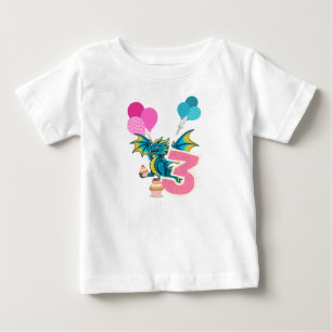 3. Geburtstags-Drache-T-Shirt Baby T-shirt