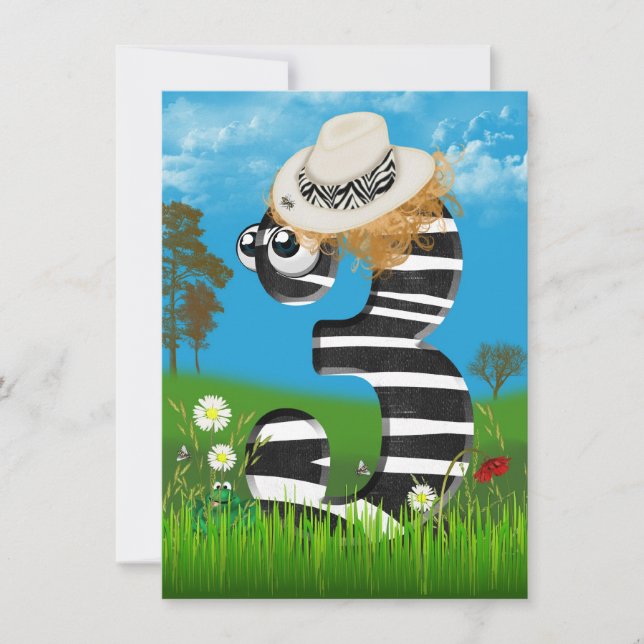 3. Geburtstags-Party Einladung (Vorderseite)