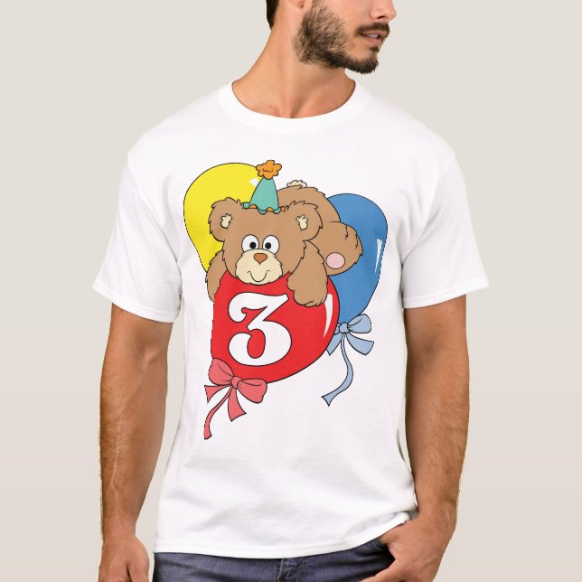 3. Geburtstags-Teddybär (2) T-Shirt (Vorderseite)