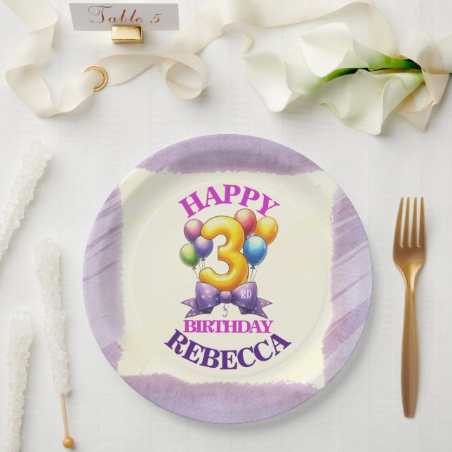 3. Geburtstagsballonthema Pappteller (Hochzeit)