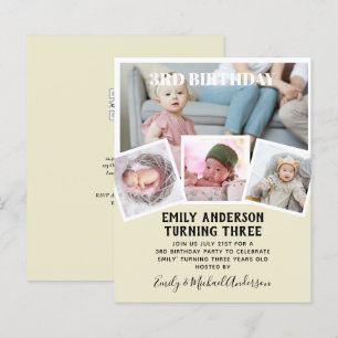 3. Geburtstagsfoto Collage Invite Boy Girl Mixed