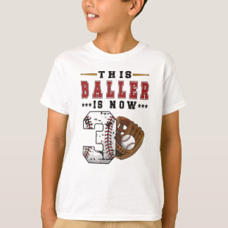 3. Geburtstagsgeschenk Baseball Spieler 3 Jahre al T-Shirt