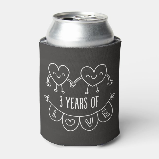 3. Geburtstagsgeschenk Chalk Herz Dosenkühler (Kanne Vorderseite)