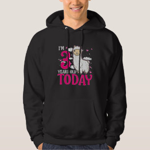 3. GeburtstagsGirls Llama Party Rosa Kleinkind 3 D Hoodie