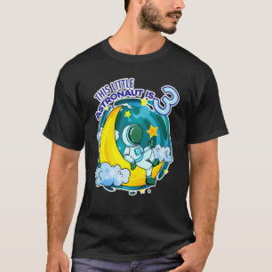 3 Geburtstagskind 3 Jahre alter Astronautenraum T-Shirt