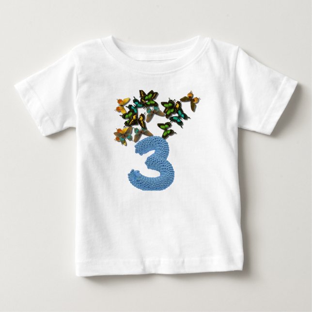 3. Geburtstagsschmetterlinge Baby T-shirt (Vorderseite)