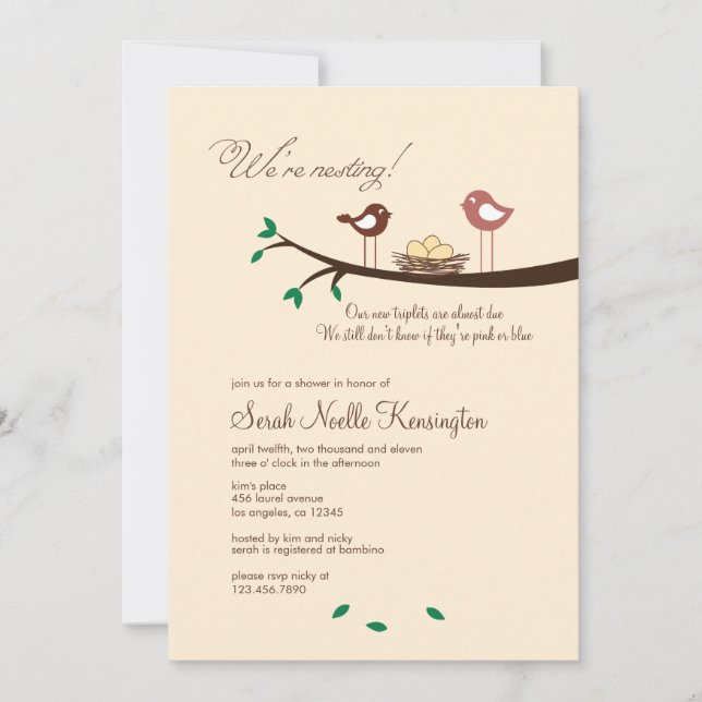 3 Gelbe Eier Triplets Kinderdusche Einladung (Vorderseite)