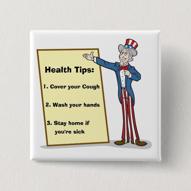 3 Gesundheits-Spitzen von Uncle Sam Button (Vorderseite)