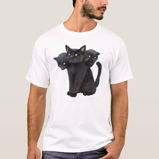 3 gingen Miezekatze voran T-Shirt (Vorderseite)