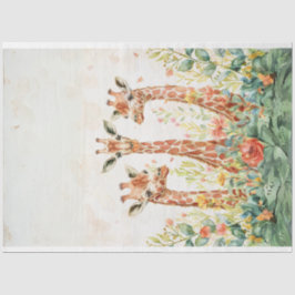 3 Giraffe Decoupage Papier Aquarell