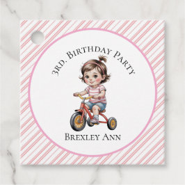 3. Girl's Birthday on a Tricycle Party Danke Geschenkanhänger