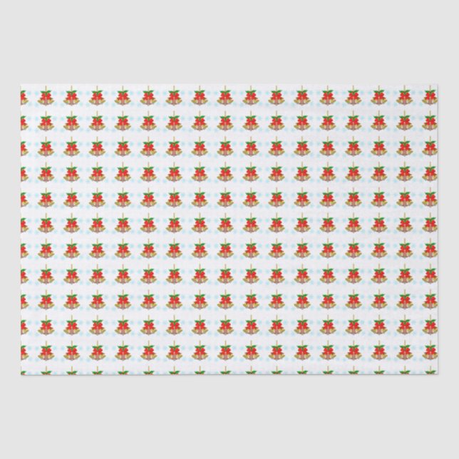 3 Glocken im Schneewackelpapier Seidenpapier (Vorderseite)
