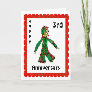 3. glückliches Jahr Karte