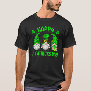 3 Gnomes Holding Kleeblatt Leopard Kariert St Patr T-Shirt