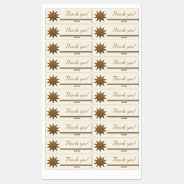 3 Gold-Text-Creme spulen Danke Labels Etiketten
