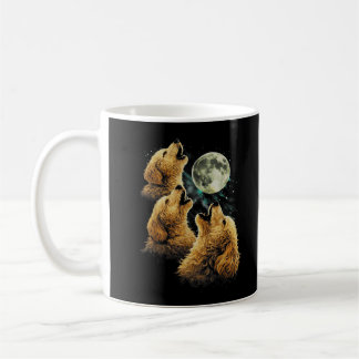3 Golden Doodle Hunde heulen den Mond an Süße Hund Kaffeetasse