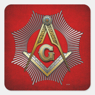 3. Grad: Vorlagenmaurer Quadratischer Aufkleber