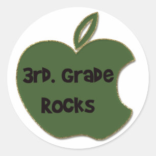 3. Grade Rocks Runder Aufkleber