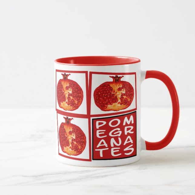 3 Granatapfelscheiben Art Deco Tasse (Rechts)