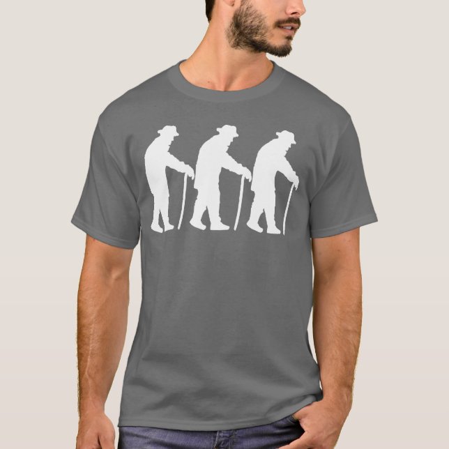 3 Grandpas Langsam Going Silhouettehree Freunde Sp T-Shirt (Vorderseite)