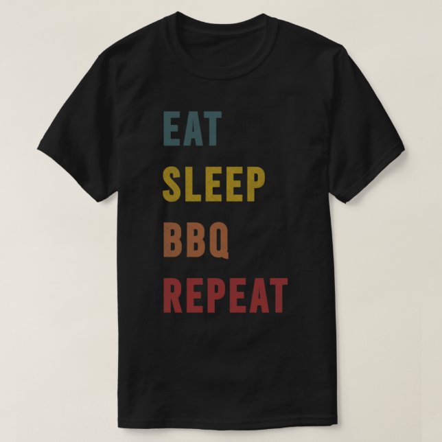 3 Grillen Geschenk Sleep GRILLEN wiederholen T-Shirt (Design vorne)