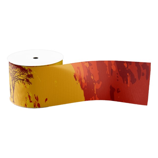 3" Grosgrain Ribbon African Safari Giraffe Sun Ripsband (Spule)