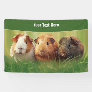3 Guinea Schweine auf Gras Banner