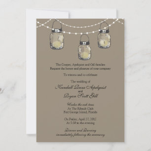 3 Hanging Mason Jars - Hochzeit Einladung