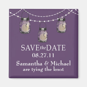 3 Hanging Mason Jars - SAVE THE DATE Magnet