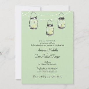 3 Hanging Mason Jars Wedding Einladung