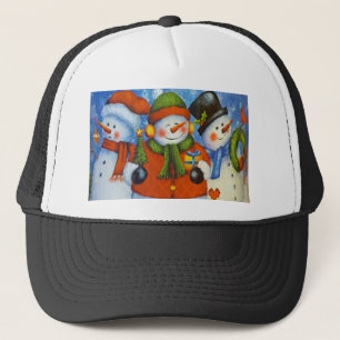 3 Happy Snowmen Truckerkappe