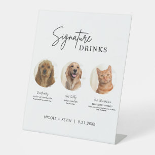 3 Haustiere Signature-Drinks Schild Hochzeitsbar S