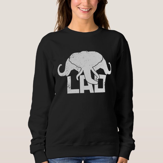3 Headed Elephant LAO Original Kingdom of Laos Fla Sweatshirt (Vorderseite)