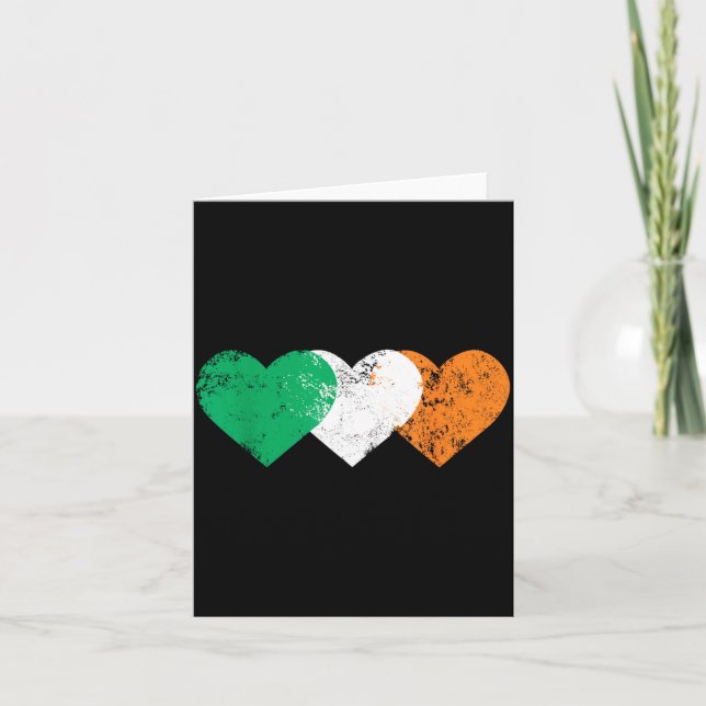 3 Hearts Ireland Flag St. Patricks Day Irish Flags Karte (Vorderseite)