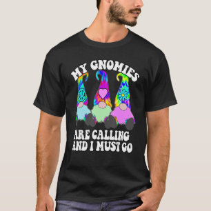 3 Hippie Gnomes Gefärbte Krawatte meine Gnome rufe T-Shirt