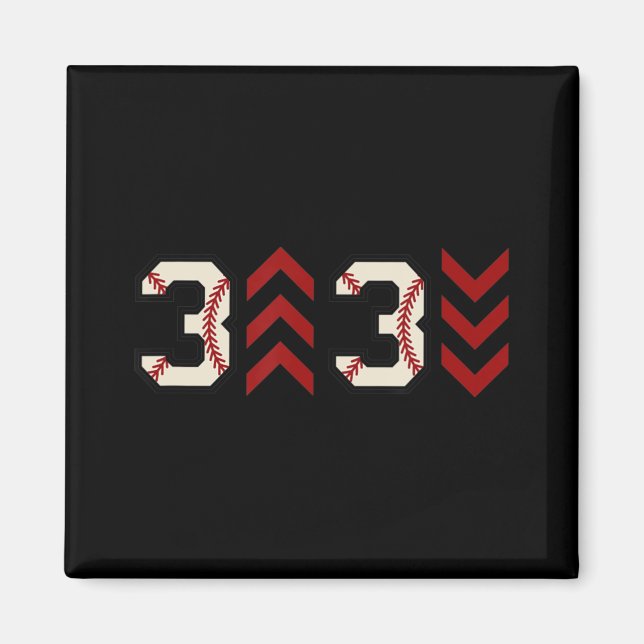 3 hoch 3 runter Drei-oben-unten-Baseball-Softball Magnet (Vorne)