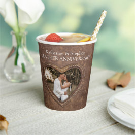 3. Hochzeitstag Foto Pappbecher