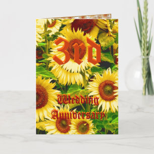 3. Hochzeitstag Grußkarte - Sonnenblume Karte