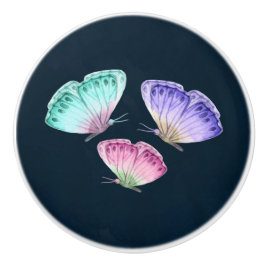 3 Hübsche Pastel-Aquarellbutterfische Keramikknauf