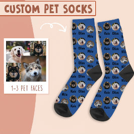 3 Hunde 3 Bezeichnungen Personalisiertes Hunde-Fot Socken