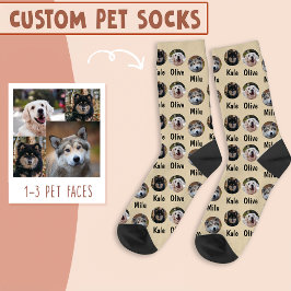3 Hunde 3 Bezeichnungen Personalisiertes Hunde-Fot Socken